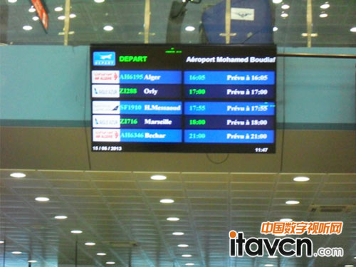 雅迅達constantine國際機場液晶拼接系統正式交付使用