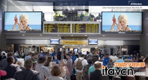 巨型雙高清數字標牌點綴肯尼迪機場