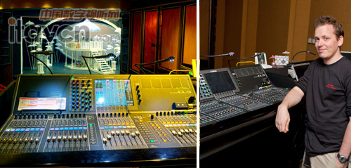 雅馬哈 CL5 數(shù)字調(diào)音臺(tái) PFT 的 Jonathan Towers 與雅馬哈 CL5 數(shù)字調(diào)音臺(tái)合影