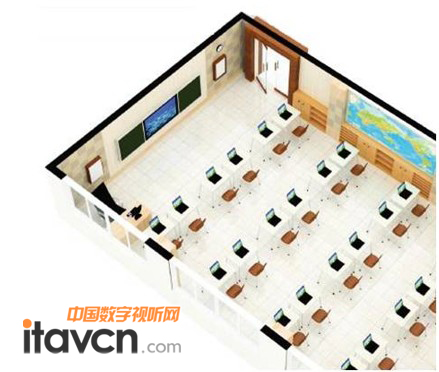 應用三星液晶大屏顯示器的普教課堂效果圖