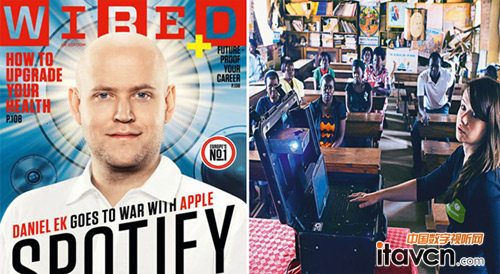 圖:美國《連線》雜志專題報道鴻合科技創新研發的“移動多媒體教室(Mobi-Station)”