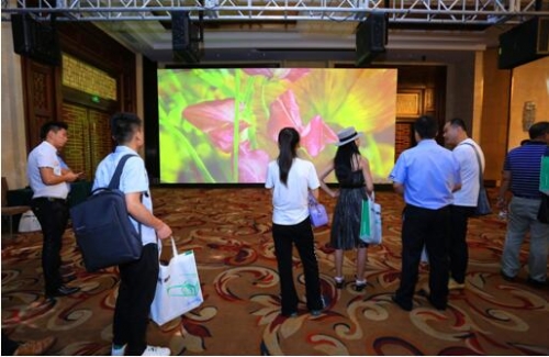 4臺Vivitek(麗訊)DU8190Z組成的屏幕豎投影融合墻圖像清晰色彩鮮艷